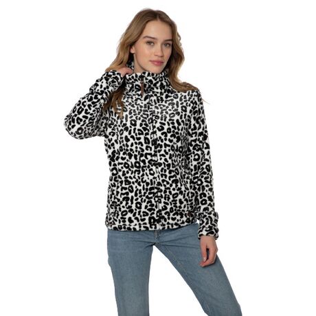 Prtpaco Leopard White Γυναικεία Ζακέτα Fleece Protest