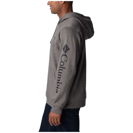 Trek™ Hoodie Charcoal Heather CSC Sleeve Logo Ανδρικό Φούτερ Columbia